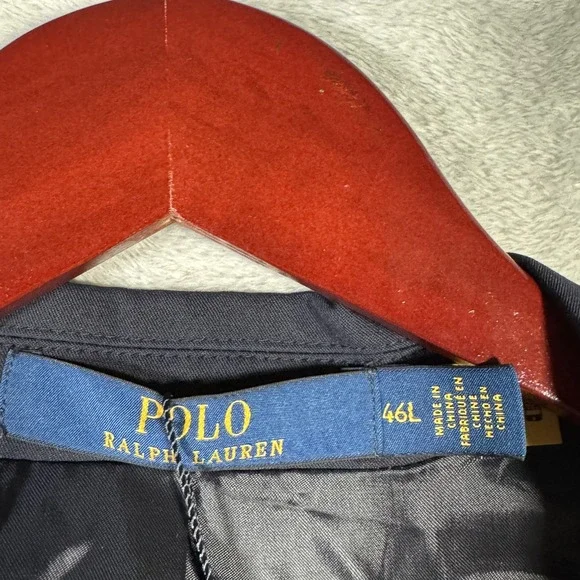 Polo Ralph Lauren Blazer Jacket Mens‎ 46 Long Navy Modern Fit Performance Twill